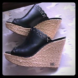Michael Kors Black Wedges size 6.5 wedge sandals